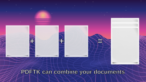 A digital illustration of a technological landscape in the background. Three documents are combined into one.